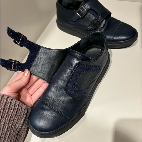 Boys leather navy dress shoes euro 37 monkstrap blublonc - Picture 5 of 7
